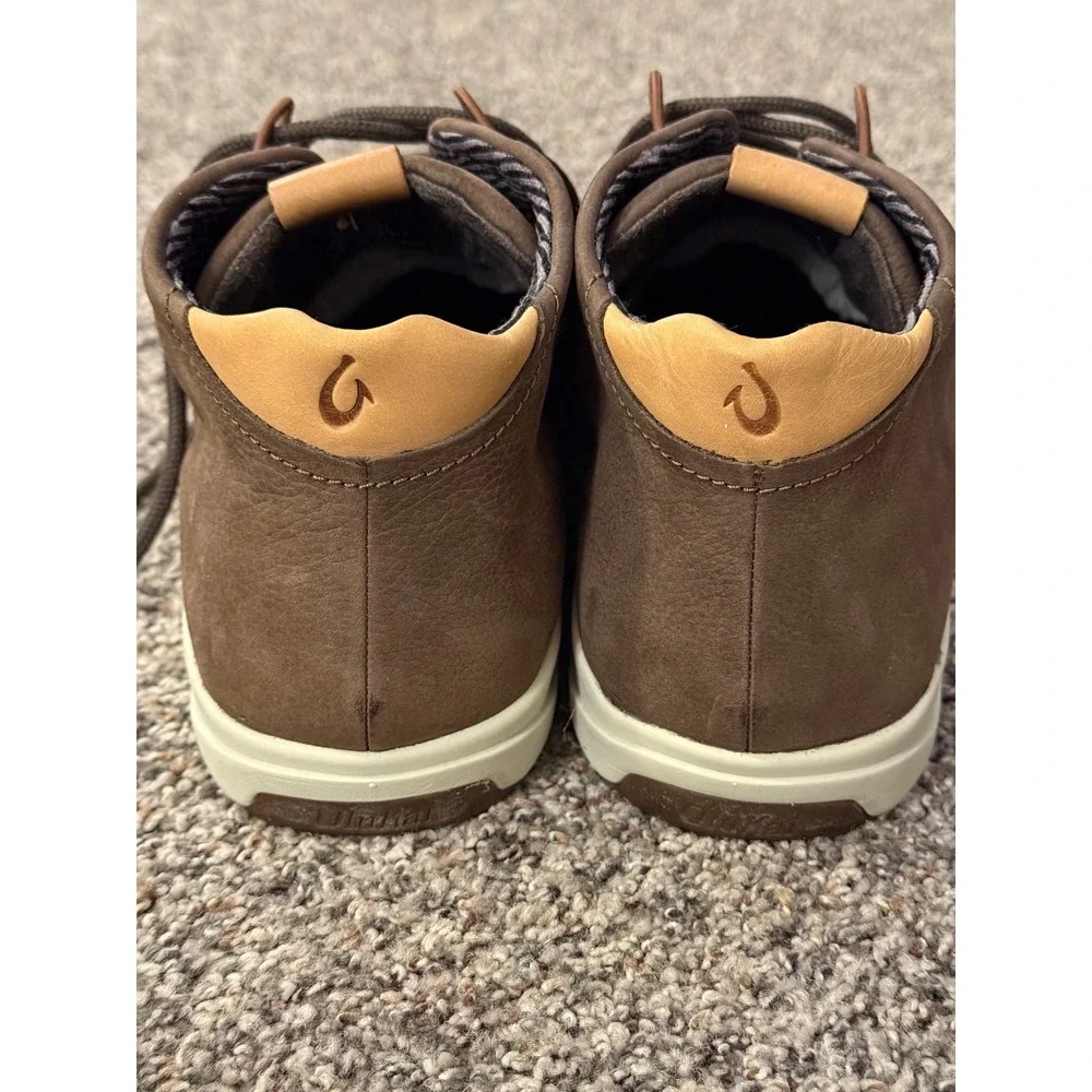 OluKai Nana Hele Boots Mens 11.5 Leather Brown Chukka Casual 